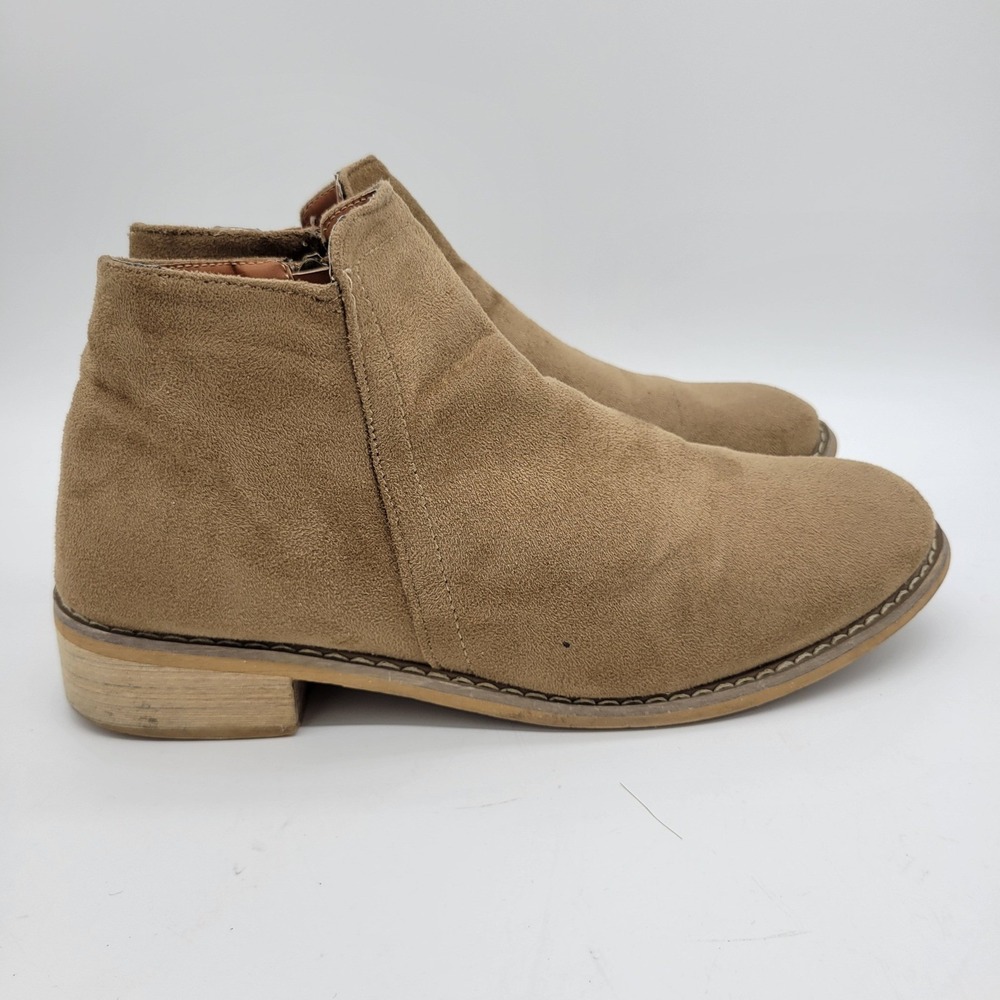 Seven7 Cisco Kid Bootie Tan Faux Suede Ankle Boots Womens 9 Round Toe 1012